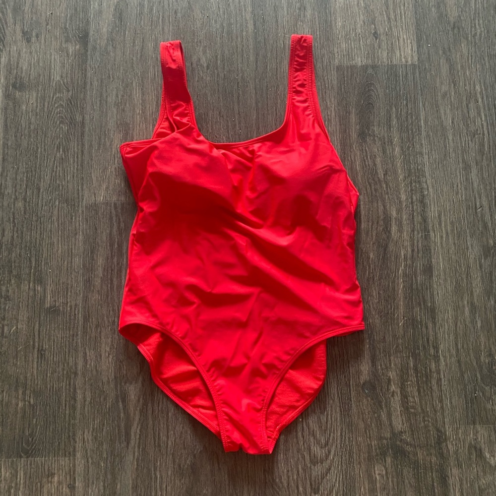 Red One Piece Swim